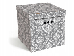 Pudełko kartonowe ozdobne dekoracyjne Floresy szare MM