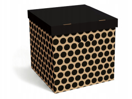 Pudełko kartonowe ozdobne dekoracyjne Kropki czarne MM