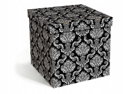 Pudełko kartonowe ozdobne dekoracyjne Floresy czarne MM