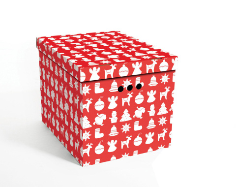 Pudelko kartonowe XL prezentowe świąteczne Czerwone