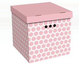 Pudełko kartonowe ozdobne dekoracyjne Kropki róż MM