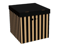 Pudełko kartonowe ozdobne dekoracyjne Paski czarne MM