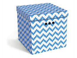 Pudełko kartonowe ozdobne dekoracyjne ZYGZAG niebieski MM